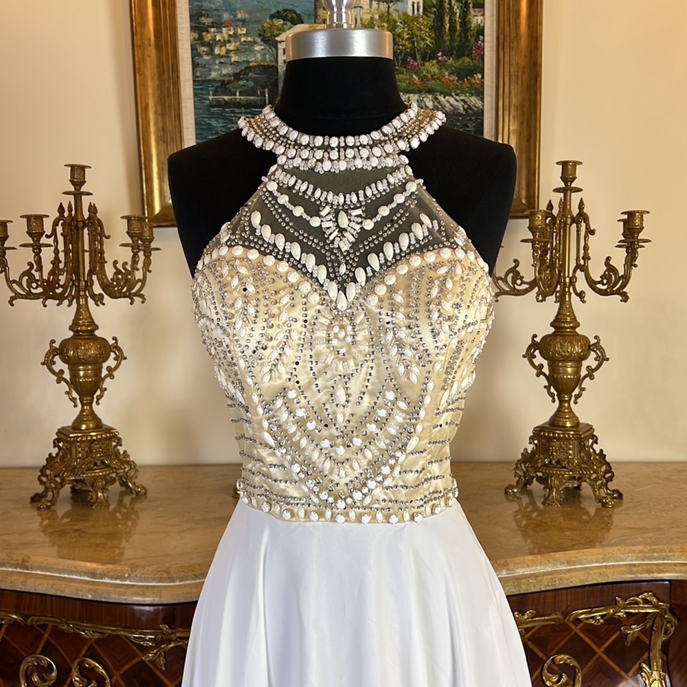 NWT Women’s formal Illusion rhinestone bodice evening prom dress - Picture 2 of 6